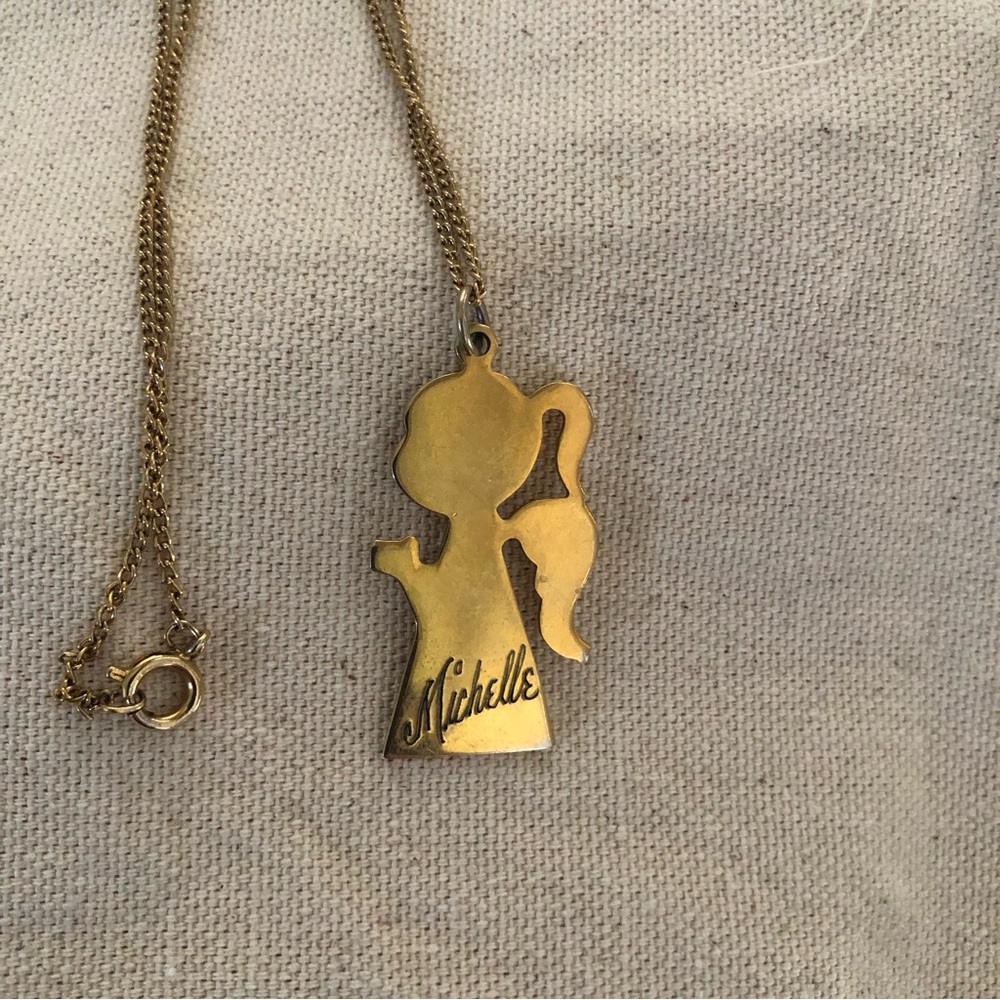 Vintage I am a little teapot angle engraved with “Michelle” on it.  Cute piece! - Picture 2 of 6